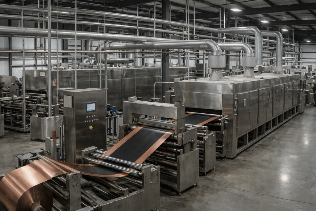 Typical NMP solvent recovery process flow integrated with lithium-ion battery electrode coating and drying operations