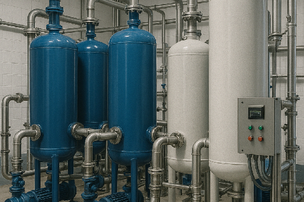 VHPS polar solvent wastewater treatment skid with high-pressure vessels and pumps for methanol, DMF and NMP